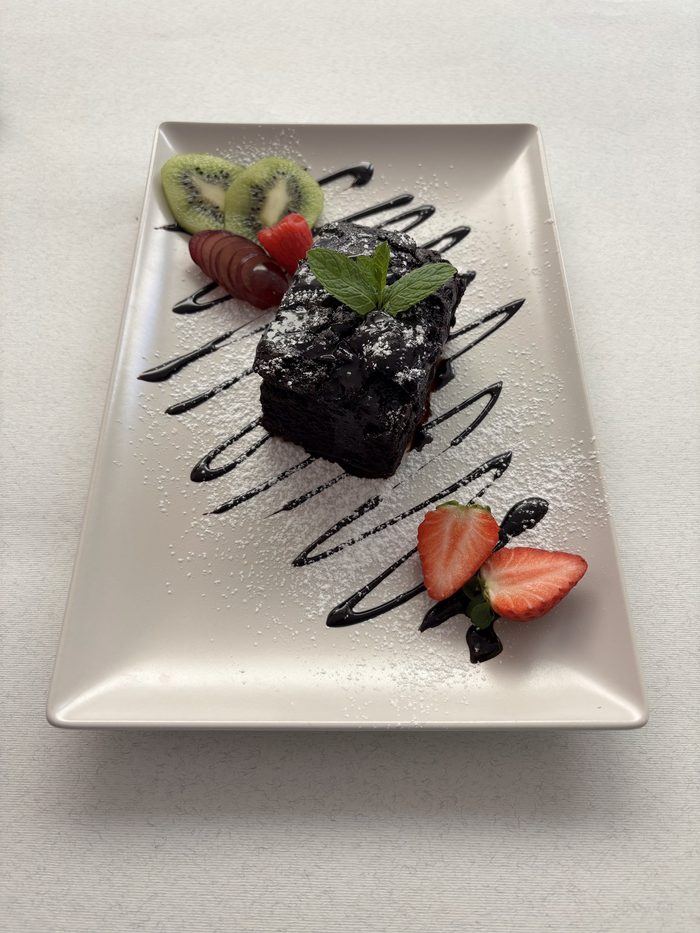 Gluten-free vegan brownie.